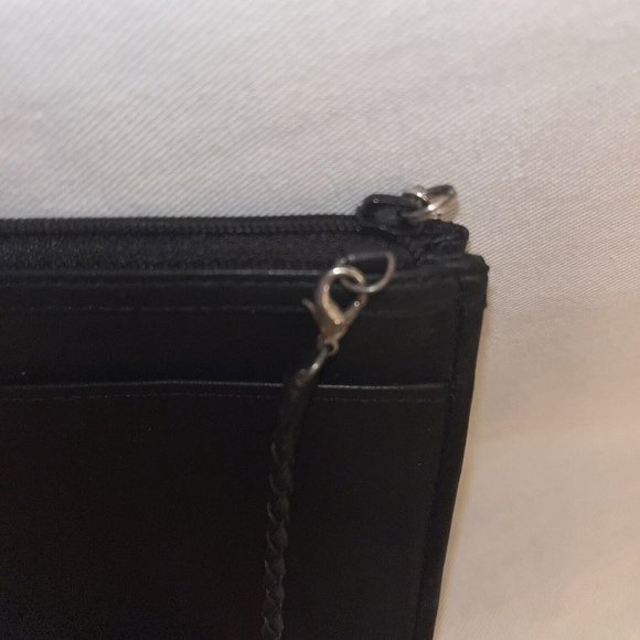 Brighton Geometric Beaded Bag Black Leather Braided Shoulder Strap Approx 5x5” - Picture 5 of 12